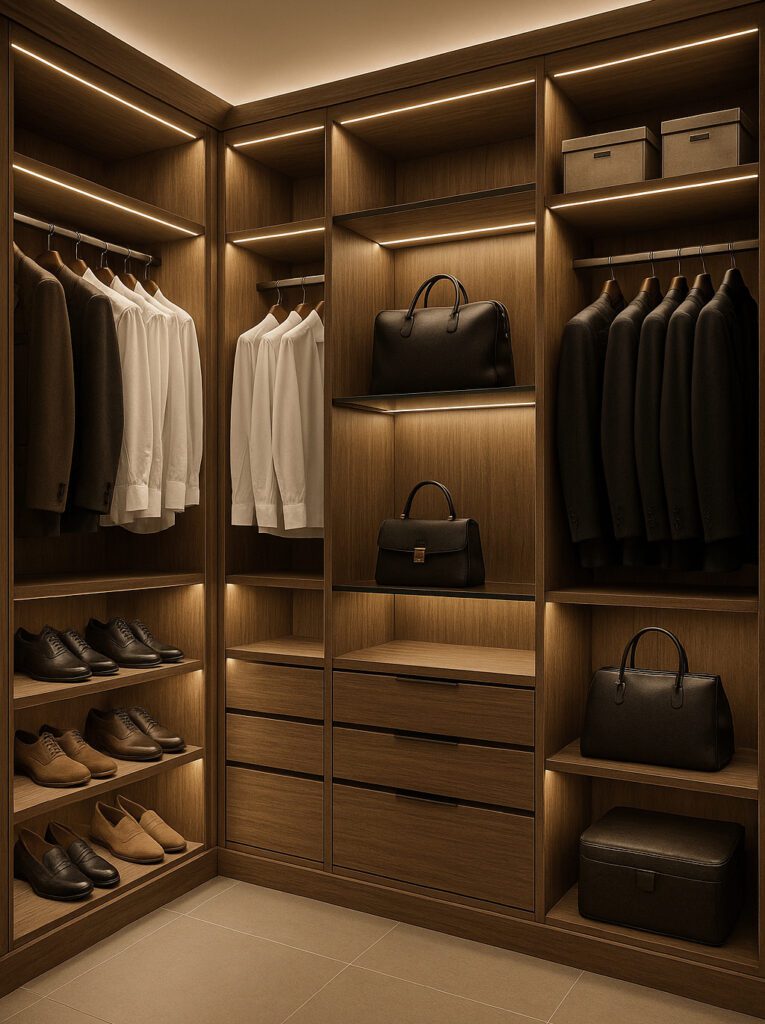 Closet Iluminado com Perfil de Led