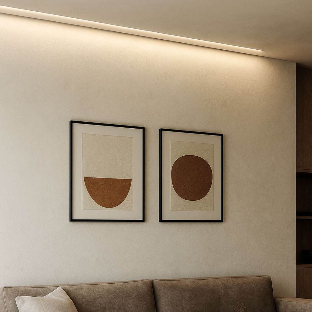 Iluminação com perfil assimétrico