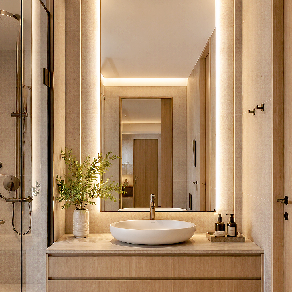 Iluminação para Banheiro com Perfil de Led - Prolinea